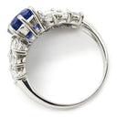 ノンブランド NON BRAND ブルーサファイア ダイヤ ブルー×プラチナシルバー Pt900 サファイア ダイヤモンド リング 指輪 3.26ct クッションカット Pt900 プラチナム 青 マーキスカット パヴェ 11号