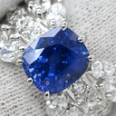 ノンブランド NON BRAND ブルーサファイア ダイヤ ブルー×プラチナシルバー Pt900 サファイア ダイヤモンド リング 指輪 3.26ct クッションカット Pt900 プラチナム 青 マーキスカット パヴェ 11号