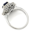 ノンブランド NON BRAND ブルーサファイア ダイヤリング プラチナシルバー Pt900 サファイア ダイヤモンド リング 指輪 ロイヤルブルー 青 ヘイローリング 13号