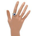 ノンブランド NON BRAND ブルーサファイア ダイヤリング プラチナシルバー Pt900 サファイア ダイヤモンド リング 指輪 ロイヤルブルー 青 ヘイローリング 13号