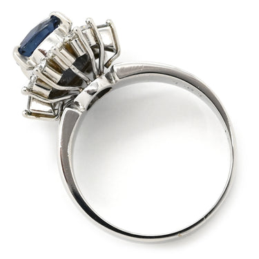 ノンブランド NON BRAND ブルーサファイア ダイヤ リング ブルー×プラチナシルバー Pt900 サファイア ダイヤモンド リング 指輪 青 プラチナム 8号