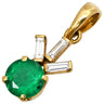 ノンブランド NON BRAND エメラルド ダイヤ エメラルドグリーン×イエローゴールド K18YG エメラルド ダイヤモンド ペンダントトップ 緑 ネックレストップ ラウンドカット Au750 18K 18金