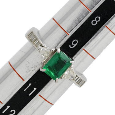 ノンブランド NON BRAND エメラルド ダイヤモンド リング プラチナシルバー Pt900 エメラルド ダイヤモンド リング 指輪 グリーン 緑 スクエア プラチナム 10号