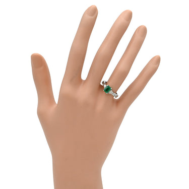 ノンブランド NON BRAND エメラルド ダイヤモンド リング プラチナシルバー Pt900 エメラルド ダイヤモンド リング 指輪 グリーン 緑 スクエア プラチナム 10号