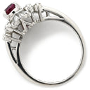 ノンブランド NON BRAND ルビー 0.70ct ダイヤモンド プラチナシルバー Pt900 ルビー ダイヤモンド リング 指輪 レッド 赤 1石 オーバルミックスカット 名前刻印あり 9.5号