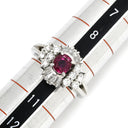 ノンブランド NON BRAND ルビー 0.70ct ダイヤモンド プラチナシルバー Pt900 ルビー ダイヤモンド リング 指輪 レッド 赤 1石 オーバルミックスカット 名前刻印あり 9.5号