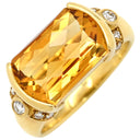 TASAKI TASAKI スクエア ダイヤ×色石リング イエローゴールド K18YG ダイヤモンド 色石 リング 指輪 18K 750 YG 10.5号