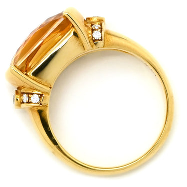 TASAKI TASAKI スクエア ダイヤ×色石リング イエローゴールド K18YG ダイヤモンド 色石 リング 指輪 18K 750 YG 10.5号