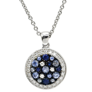 レオピッツォ LEO PIZZO サファイア ダイヤ ペンダント ホワイトゴールド K18WG サファイア ダイヤモンド ネックレス ラウンド サークル