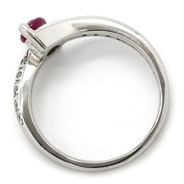 ノンブランド NON BRAND ルビー ダイヤ リング レッド×プラチナシルバー Pt850 ルビー ダイヤモンド リング 指輪 赤 プラチナム オーバル 13号