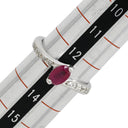 ノンブランド NON BRAND ルビー ダイヤ リング レッド×プラチナシルバー Pt850 ルビー ダイヤモンド リング 指輪 赤 プラチナム オーバル 13号