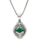 ノンブランド NON BRAND エメラルドグリーン×プラチナシルバー Pt900 エメラルド ダイヤモンド Pt850(チェーン) ネックレス 緑 ダイヤ エメラルド バゲットヘイローペンダント Pt プラチナム