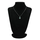 ノンブランド NON BRAND エメラルドグリーン×プラチナシルバー Pt900 エメラルド ダイヤモンド Pt850(チェーン) ネックレス 緑 ダイヤ エメラルド バゲットヘイローペンダント Pt プラチナム