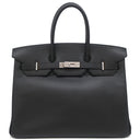 エルメス HERMES バーキン35 ブラック トゴ ハンドバッグ シルバー金具 黒