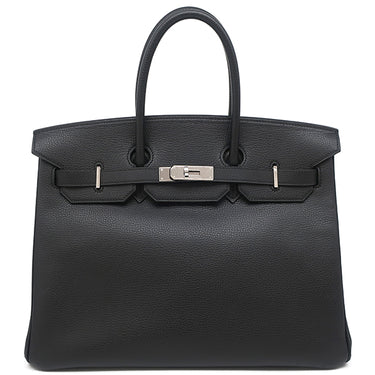 エルメス HERMES バーキン35 ブラック トゴ ハンドバッグ シルバー金具 黒