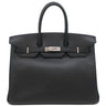エルメス HERMES バーキン35 ブラック トゴ ハンドバッグ シルバー金具 黒