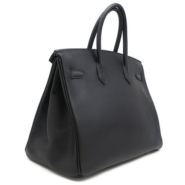 エルメス HERMES バーキン35 ブラック トゴ ハンドバッグ シルバー金具 黒