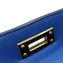 エルメス HERMES ミニケリードゥ 外縫い ブルーフランス ヴォーエプソン 2WAYバッグ ゴールド金具 青 ショルダー