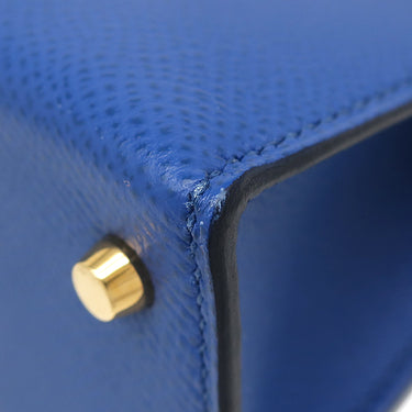 エルメス HERMES ミニケリードゥ 外縫い ブルーフランス ヴォーエプソン 2WAYバッグ ゴールド金具 青 ショルダー