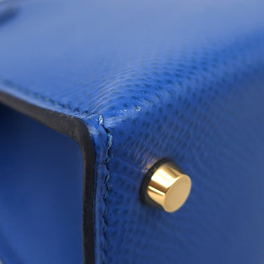 エルメス HERMES ミニケリードゥ 外縫い ブルーフランス ヴォーエプソン 2WAYバッグ ゴールド金具 青 ショルダー