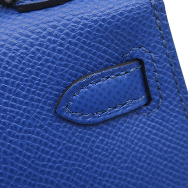 エルメス HERMES ミニケリードゥ 外縫い ブルーフランス ヴォーエプソン 2WAYバッグ ゴールド金具 青 ショルダー