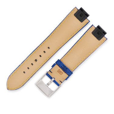 ルイヴィトン LOUIS VUITTON 純正 タンブール用 クロコバンド ブルー クロコダイル ステンレススチール 腕時計パーツ 替え ベルト 純正SS製尾錠付き 21mm ブルー 青 マット