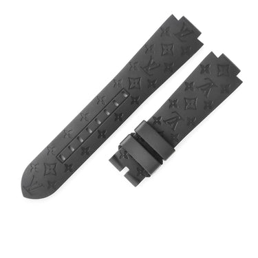 ルイヴィトン LOUIS VUITTON 純正 タンブール用 モノグラム ラバーバンド R15614 ブラック ラバー 腕時計パーツ 新品同様 替え ベルト 予備 正規品 21mm ブラック 黒