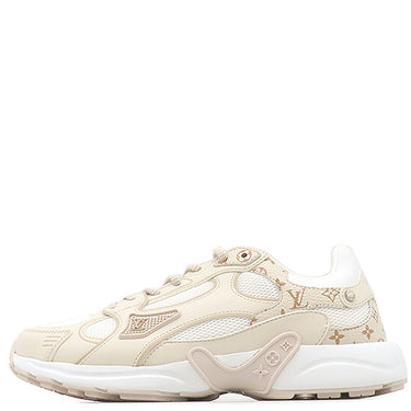 ルイヴィトン LOUIS VUITTON LV オリンピア 1AHOL1 デュンヌベージュ パテントモノグラムキャンバス #36 スニーカー シルバー金具 白