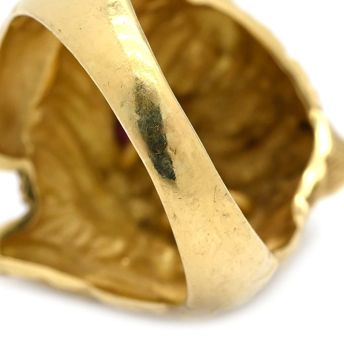 ノンブランド NON BRAND ルビー ダイヤリング イエローゴールド×レッド