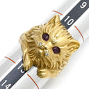 ノンブランド NON BRAND ルビー ダイヤリング イエローゴールド×レッド K18YG ダイヤモンド ルビー リング 指輪 キャット 猫モチーフ Au750 18K 18金 12号