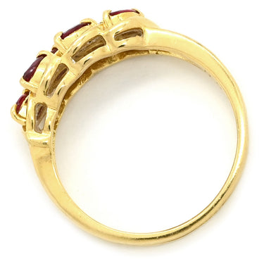 ノンブランド NON BRAND ルビー リング イエローゴールド K18YG ルビー リング 指輪 レッド 赤 マーキスカット 8号