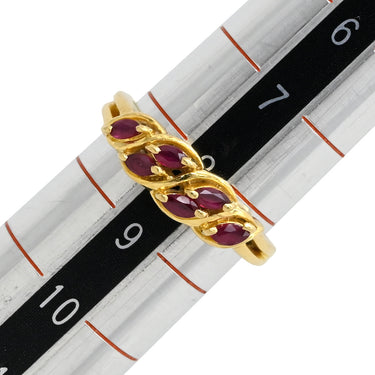 ノンブランド NON BRAND ルビー リング イエローゴールド K18YG ルビー リング 指輪 レッド 赤 マーキスカット 8号