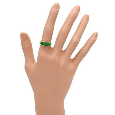 ノンブランド NON BRAND ヒスイ リング イエローゴールド K18YG ヒスイ リング 指輪 翡翠 グリーン 緑 10号