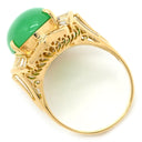 ノンブランド NON BRAND カルセドニー リング イエローゴールド K18YG カルセドニー イミテーション(脇石) リング 指輪 グリーン 緑 カボションカット イミテーション(脇石) 13号