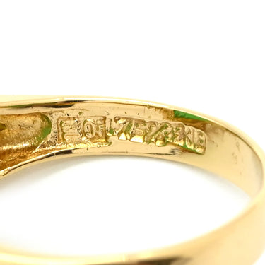 ノンブランド NON BRAND カルセドニー リング イエローゴールド K18YG カルセドニー イミテーション(脇石) リング 指輪 グリーン 緑 カボションカット イミテーション(脇石) 13号