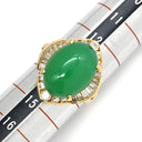 ノンブランド NON BRAND カルセドニー リング イエローゴールド K18YG カルセドニー イミテーション(脇石) リング 指輪 グリーン 緑 カボションカット イミテーション(脇石) 13号