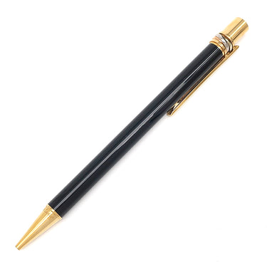 カルティエ Cartier トリニティ ブラックXゴールド GP レジン ボールペン 黒 インク切れ ツイスト式