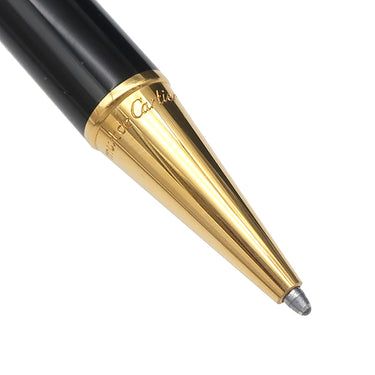 カルティエ Cartier トリニティ ブラックXゴールド GP レジン ボールペン 黒 インク切れ ツイスト式