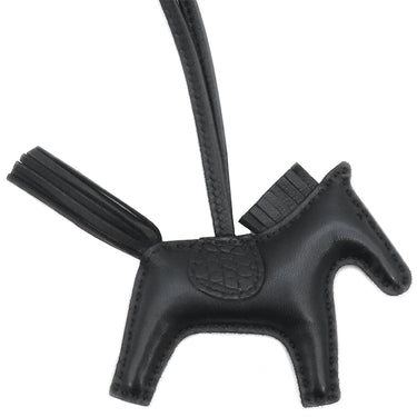 エルメス HERMES ロデオPM タッチ クロコ ブラック アリゲーターマット アニューミロ バッグチャーム 黒 ソーブラック