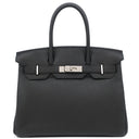 エルメス HERMES バーキン30 ブラック トゴ ハンドバッグ シルバー金具 黒