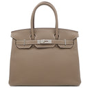 エルメス HERMES バーキン30 エトゥープ トゴ ハンドバッグ シルバー金具 グレージュ リカラー有