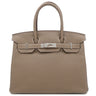 エルメス HERMES バーキン30 エトゥープ トゴ ハンドバッグ シルバー金具 グレージュ リカラー有