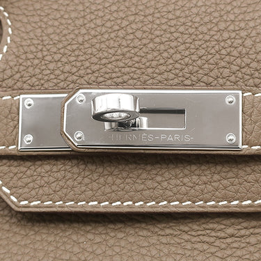 エルメス HERMES バーキン30 エトゥープ トゴ ハンドバッグ シルバー金具 グレージュ リカラー有