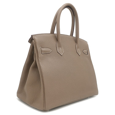 エルメス HERMES バーキン30 エトゥープ トゴ ハンドバッグ シルバー金具 グレージュ リカラー有