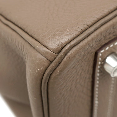 エルメス HERMES バーキン30 エトゥープ トゴ ハンドバッグ シルバー金具 グレージュ リカラー有