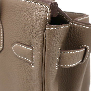 エルメス HERMES バーキン30 エトゥープ トゴ ハンドバッグ シルバー金具 グレージュ リカラー有