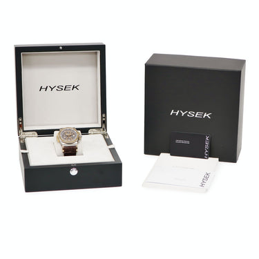 腕時計 ハイゼック Hysek アビス クロノグラフ 10周年記念モデル AB4402B01 自動巻き メンズ 新品同様 K18RG×Ti コンビ デイト