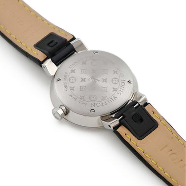 腕時計 ルイヴィトン LOUIS VUITTON タンブール スリム PM QA143Z クオーツ レディース 純正ダイヤ モノグラム ブラック 黒 ギョウシェ