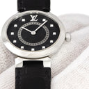 腕時計 ルイヴィトン LOUIS VUITTON タンブール スリム PM QA143Z クオーツ レディース 純正ダイヤ モノグラム ブラック 黒 ギョウシェ