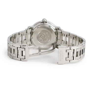 腕時計 エルメス HERMES クリッパー ダイバー CL5.210 クオーツ レディース ホワイト Hマークブレス デイト 逆回転防止ベゼル